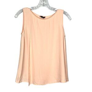 Theory Womens Maidena W Tank Silk Pink Peach Sleeveless Blouse size P PT XS